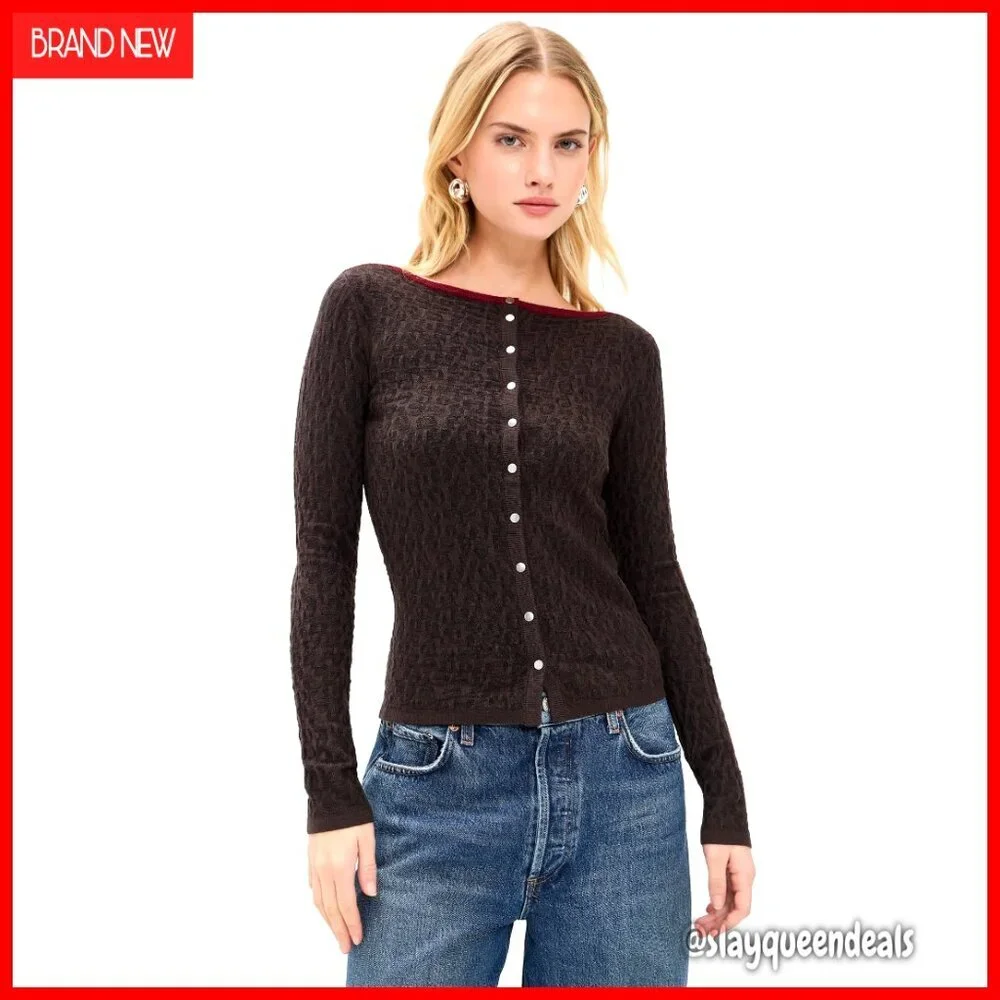 Thermal Cardigan Long Sleeve Button Front Lightweight Stretch Jersey